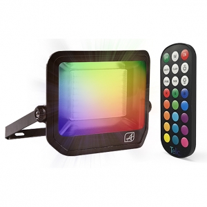Ansell Lighting ATEL10/1/RGBW/B/RM Telic RGBW Black IP65 10W LED RGBW Floodlight With Remote Control - For Residential Applications