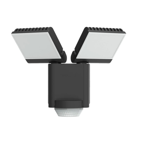 Timeguard LED201PBK NightEye Black IP65 16.5W 1920Lm LED Security Floodlight with Twin 8W Adjustable Heads, PIR & Cool White 4000K LEDs