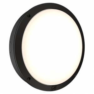 Ansell Lighting ALUP/1/B/PC Luppa CCT Black IP66 16W-23W 2100-3200Lm 298mm Round Multi Wattage & 2CCT Selectable LED Bulkhead With Photocell