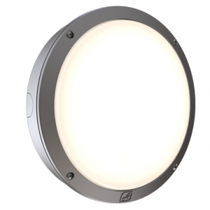 Ansell Lighting ALUP/1/G/PC Luppa CCT Grey IP66 16W-23W 2100-3200Lm 298mm Round Multi Wattage & 2CCT Selectable LED Bulkhead With Photocell