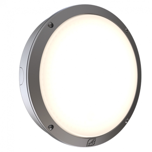 Ansell Lighting ALUP/1/G/PC Luppa CCT Grey IP66 16W-23W 2100-3200Lm 298mm Round Multi Wattage & 2CCT Selectable LED Bulkhead With Photocell