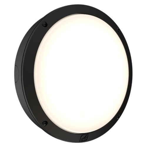 Ansell Lighting ALUP/1/B/SM3 Luppa CCT Black Self-Test Emergency IP66 16W-23W 2100-3200Lm 298mm Round Multi Wattage & 2CCT Selectable LED Bulkhead