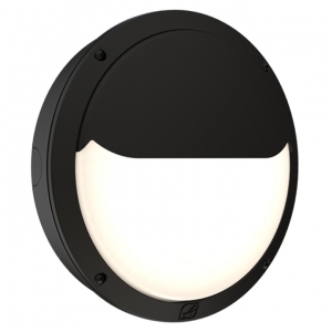 Ansell Lighting ALUP/1/B/SM3/PC Luppa CCT Black Self-Test Emergency IP66 16W-23W 2100-3200Lm 298mm Round Multi Wattage & 2CCT Selectable LED Bulkhead With Photocell