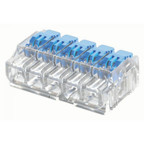 Ideal Industries 30-0095 IN-SURE® GenII Transparent 5 Pole Lever Cable Connector (Pack Size 50) 32A 450V 0.14mm² - 4mm²
