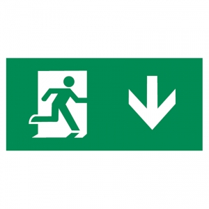 Knightsbridge EMRUND Running Man / Down Arrow Emergency Legend For EMRUNLT Emergency Exit Boxes