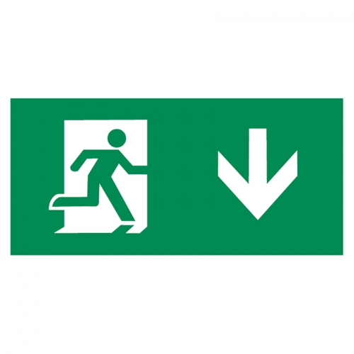 Knightsbridge EMRUND Running Man / Down Arrow Emergency Legend For EMRUNLT Emergency Exit Boxes