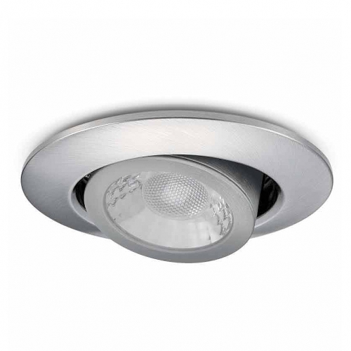 JCC Lighting JC1026/BN V50 Pro Brushed Nickel IP65 6W 650-700Lm 2CCT Selectable 100mm Round Adjustable LED Fire Rated Downlight