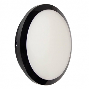 Collingwood Lighting WL95B3NMCS WL95 Versa Black IP65 10-20W 1450-3000Lm 300mm Round Wattage & Colour Selectable LED Bulkhead With On/Off Sensor