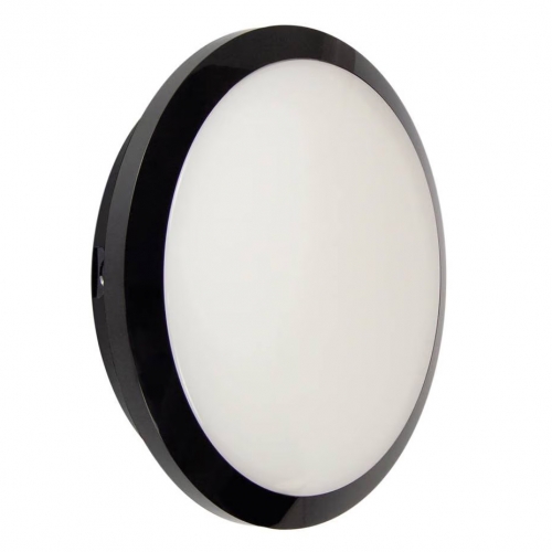 Collingwood Lighting WL95B3NEMCS WL95 Versa Black Emergency IP65 10-20W 1450-3000Lm 300mm Round Wattage & Colour Selectable LED Bulkhead