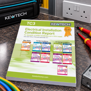 Kewtech TC3 A4 Electrical Installation Condition Report For Up To 100A Supply Certificates Pad (40 Sheets)