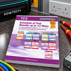 Kewtech TC5 A4 Schedule Of Test Results For Single Phase Domestic Installations 12 Ways Certificates Pad (80 Sheets)