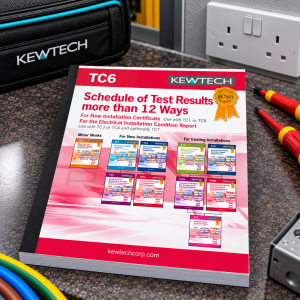 Kewtech TC6 A4 Schedule Of Test Results For Three Phase Commercial Installations 36 Ways Certificates Pad (80 Sheets)