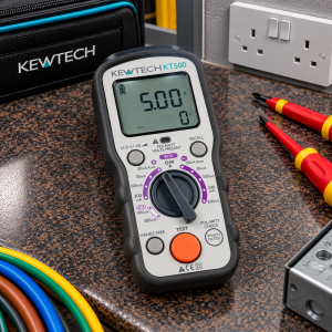 Kewtech KT500 18th Edition Digital AC+ ACS+ A RCD Tester With KAMP 12, Carry Case & Magnetic Hanger