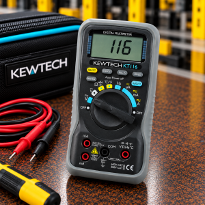 Kewtech KT116 Digital Multimeter With Temperature Probe, Data Hold, Capacitance + Frequency Measurement, Continuity Buzzer & 6000 Count LCD Display