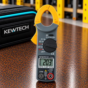 Kewtech KT203 Digital AC/DC Clamp Meter With Data Hold, Continuity Buzzer, 30mm Jaw Size & 4000 Count LCD Display 400A AC/DC | 600V AC/DC
