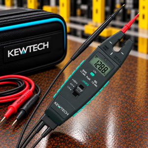 Kewtech JAWS Double Pole Digital Open Jaw Current & TRMS Voltage Tester With LCD Display, Data Hold, Automatic Backlight & Test Leads 200A AC/Cd