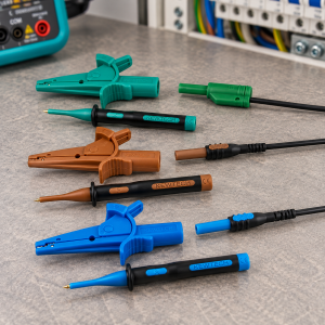 Kewtech ACC063 Brown/Blue/Green 3 Wire G7 Non-Fused Distribution Board Test Leads Set For KT63 Multifunction Tester