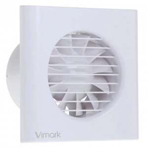 Deta 4603 Vimark White Single Speed Axial Extractor Fan With Humidistat & Adjustable Timer IP24 240V Height: 150mm | Width: 150mm | Spigot DiaØ : 100mm
