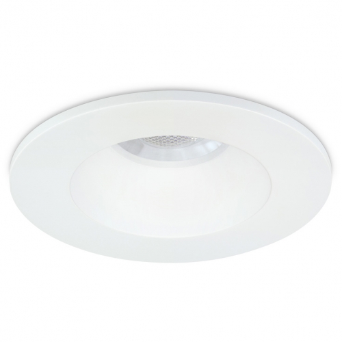 JCC Lighting JC1019/WH V50 Pro All White Aluminium Anti-Glare CCT LED Fire Rated Downlight With 2 Colour Selectable LEDs & 20mm Recessed Lens IP65 7.5W 600/650Lm 240V DiaØ: 85mm | Cut-Out: 70-76mm | Recess Depth: 59.1mm