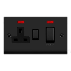 Click Deco Matt Black Cooker Control Switches