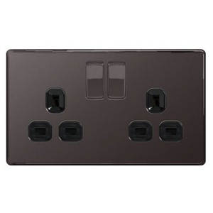 BG Nexus Black Nickel Flatplate 13A Socket Outlets