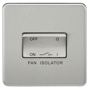 Knightsbridge Brushed Chrome Screwless Flatplate TP Isolator Switch