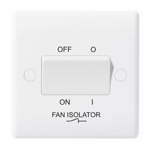 BG Nexus White TP Fan Isolator Switch
