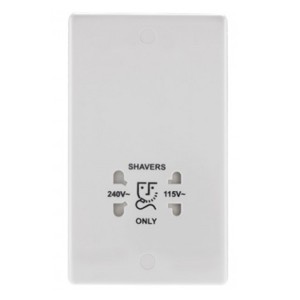 BG Nexus White Dual Voltage Shaver Socket