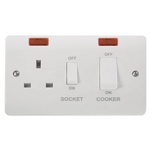 Click Mode White 45A Cooker Control Units