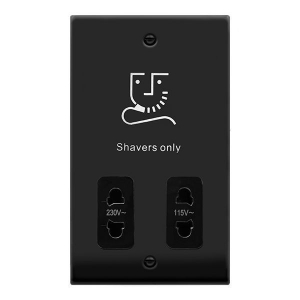 Click Deco Matt Black Shaver Socket