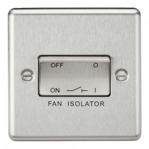 Knightsbridge Brushed Chrome Rounded Raised Edge TP Isolator Switch