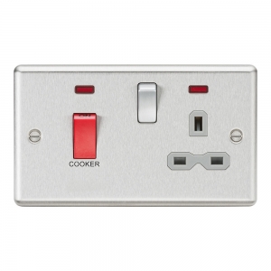Knightsbridge Brushed Chrome Rounded Raised Edge Cooker Control Units