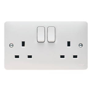 Hager Sollysta White 13A Socket Outlets