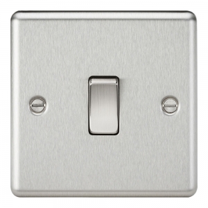 Knightsbridge Brushed Chrome Rounded Raised Edge Plateswitches