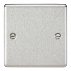 Knightsbridge Brushed Chrome Rounded Raised Edge Blank Plates