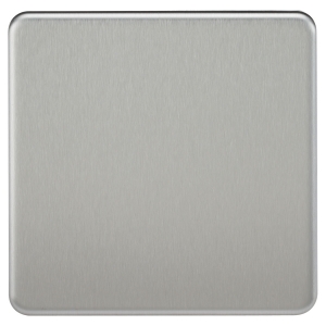 Knightsbridge Brushed Chrome Screwless Flatplate Blank Plates