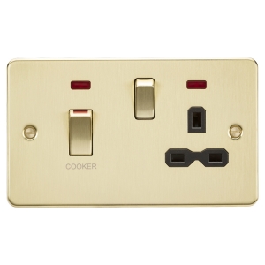 Knightsbridge Brushed Brass Screwed Flatplate Cooker Control Switch