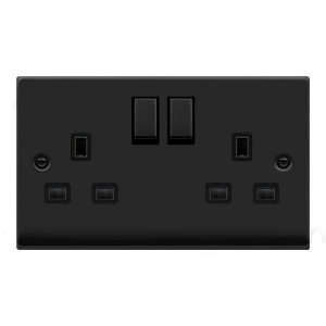 Click Deco Matt Black 13A Socket Outlets