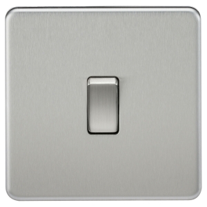 Knightsbridge Brushed Chrome Screwless Flatplate Plateswitches