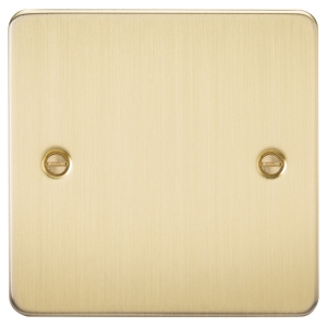Knightsbridge Brushed Brass Screwed Flatplate Blank Plates